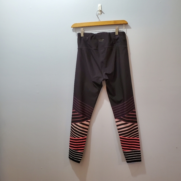 Calvin Klein Pink Striped Performance Leggings - Picture 7 of 8